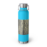 Stylish Snake Print Insulated Water Bottle - 22oz Copper Vacuum Flask