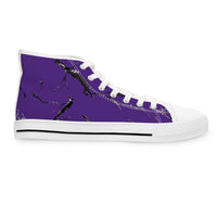 Stylish Purple High Top Sneakers with Abstract Design
