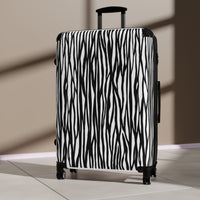 Modern Zebra Print Suitcase - Stylish Luggage for Travel Enthusiasts