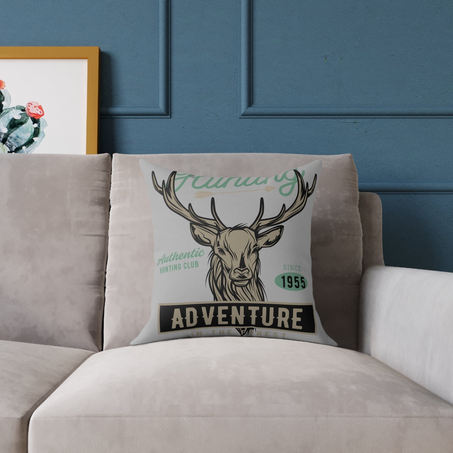 Adventure Hunting Club Pillow - Rustic Home Decor
