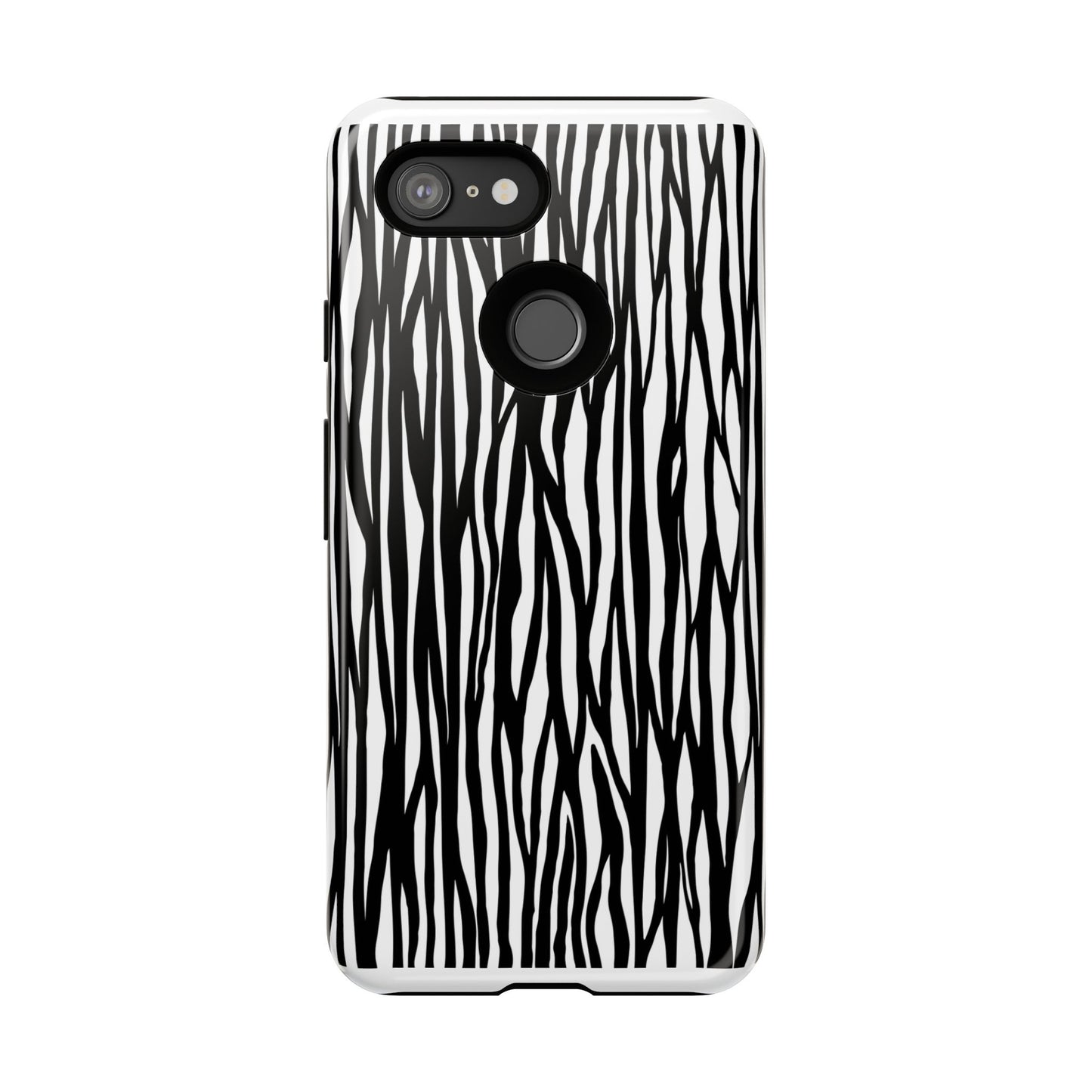 Tough Cases: Stylish Black and White Zebra Print Phone Case