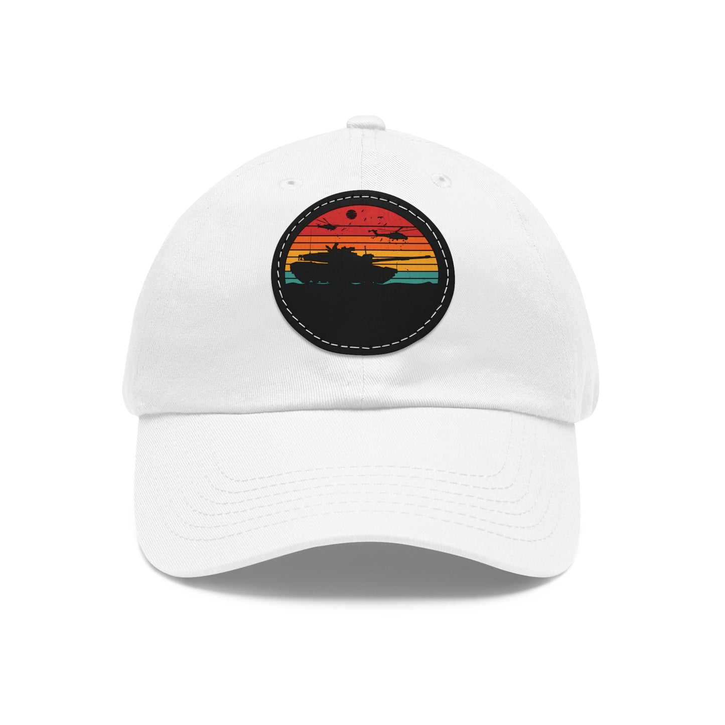 Retro Sunset Dad Hat with Leather Patch