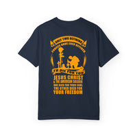 Patriotic Garment-Dyed T-shirt, Unisex Freedom Tee, Veteran Tribute Shirt, Casual Everyday Wear, Gift for Patriots