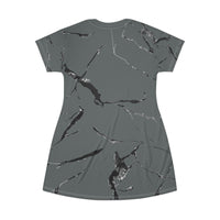 Chic Marble Pattern T-Shirt Dress | Casual Everyday Wear, Summer Fashion, Trendy Lounge Dress, Gift for Her, Fashion Statement