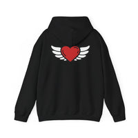 Angel Wings Heart Hoodie - Unisex Heavy Blend™ Sweatshirt for Love & Comfort