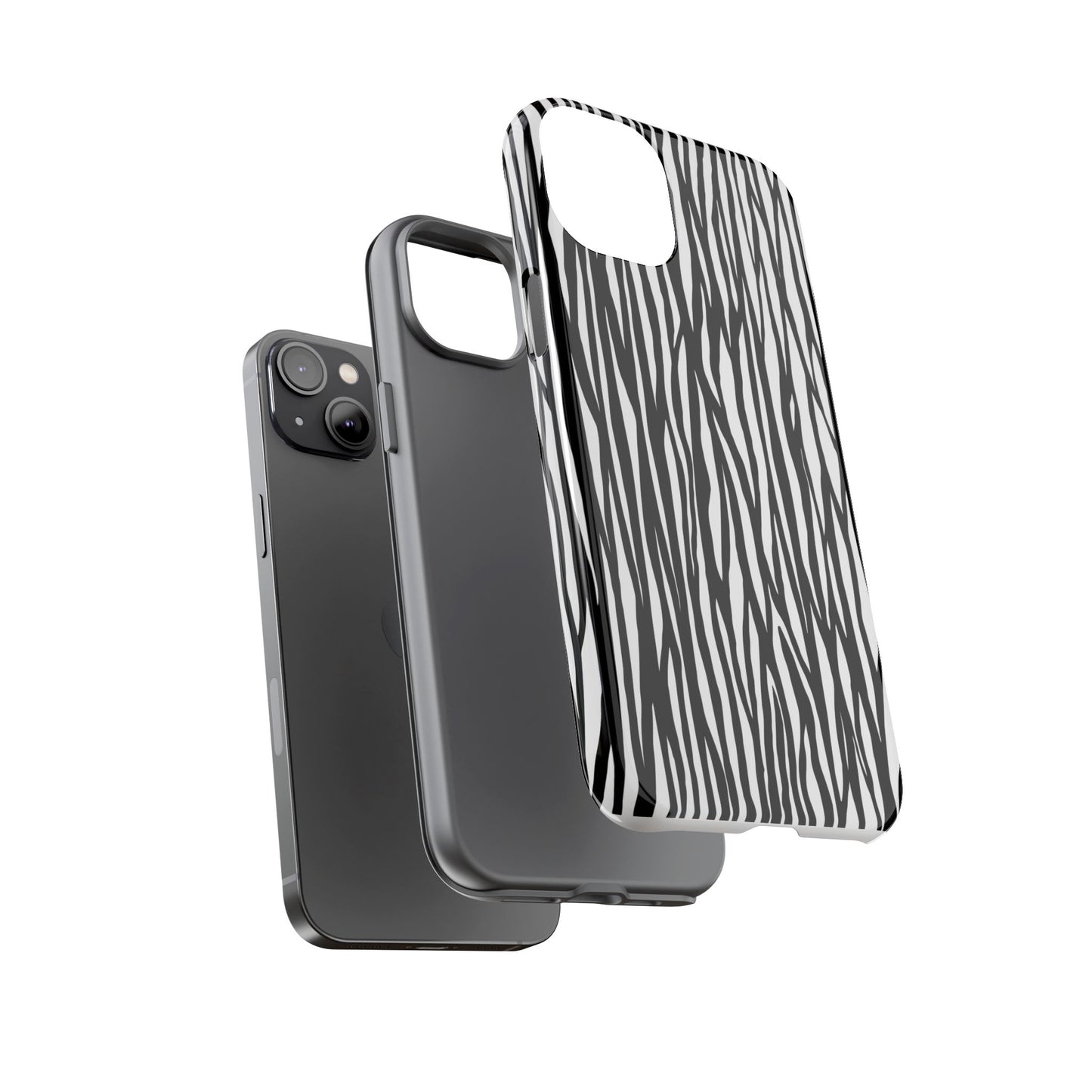 Tough Cases: Stylish Black and White Zebra Print Phone Case
