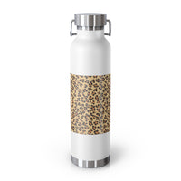 Leopard Print Insulated Water Bottle - 22oz Reusable Copper Thermos