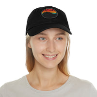 Retro Sunset Dad Hat with Leather Patch