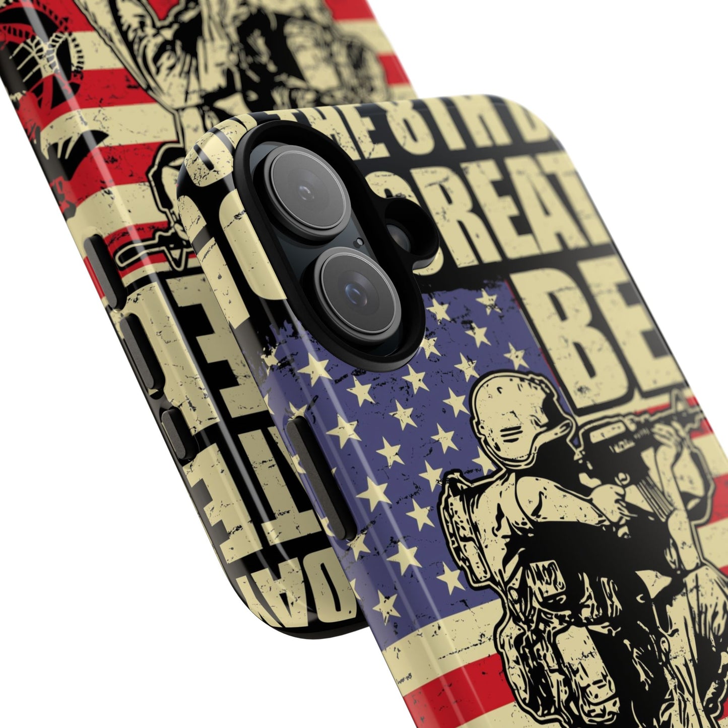 Military-Themed Phone Case - 'God Created Beer' Design