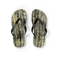 Snakeskin Flip Flops - Trendy Summer Footwear for Beach Days