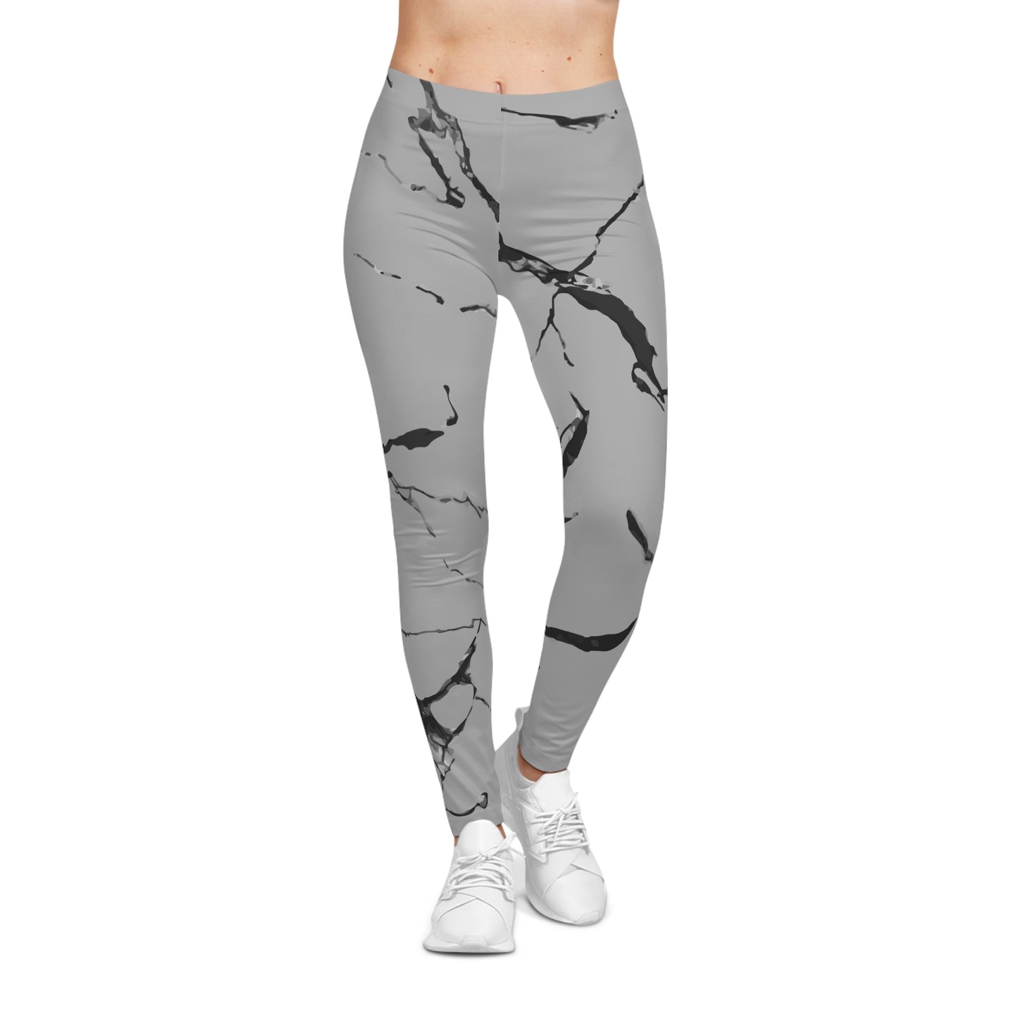 Marble Print Women's Casual Leggings, Stylish Athleisure Pants, Yoga, Workout, Travel, Everyday Wear