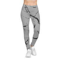 Marble Print Women's Casual Leggings, Stylish Athleisure Pants, Yoga, Workout, Travel, Everyday Wear