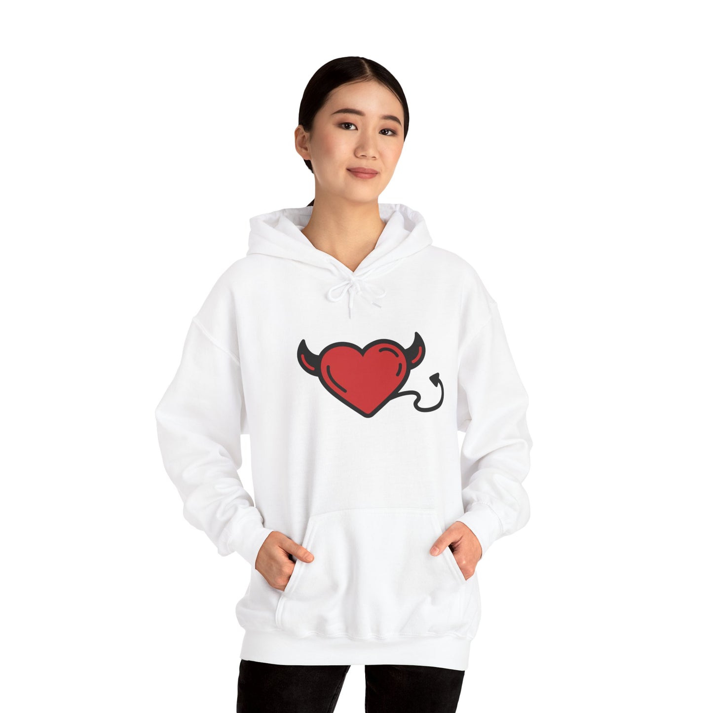 Devilish Heart Hoodie - Unisex Heavy Blend™ Sweatshirt for Fun-Loving Spirits