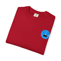 Unisex Garment-Dyed T-Shirt with Sad Emoji Design