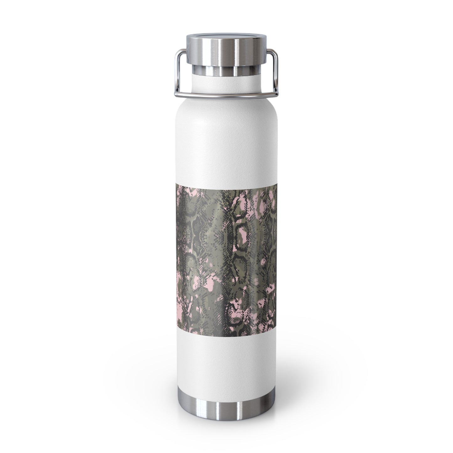 Stylish Copper Vacuum Insulated Bottle, 22oz - Trendy Snakeskin Design