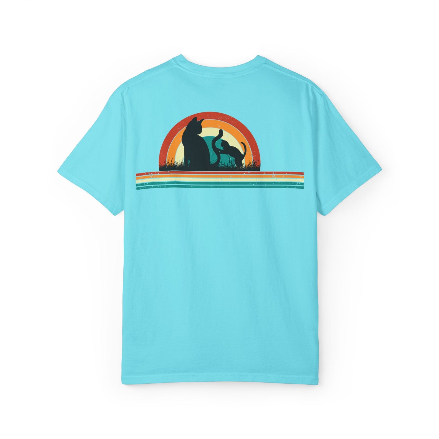 Unisex Cat & Dog Sunset Graphic T-Shirt - Casual Animal Lover Tee