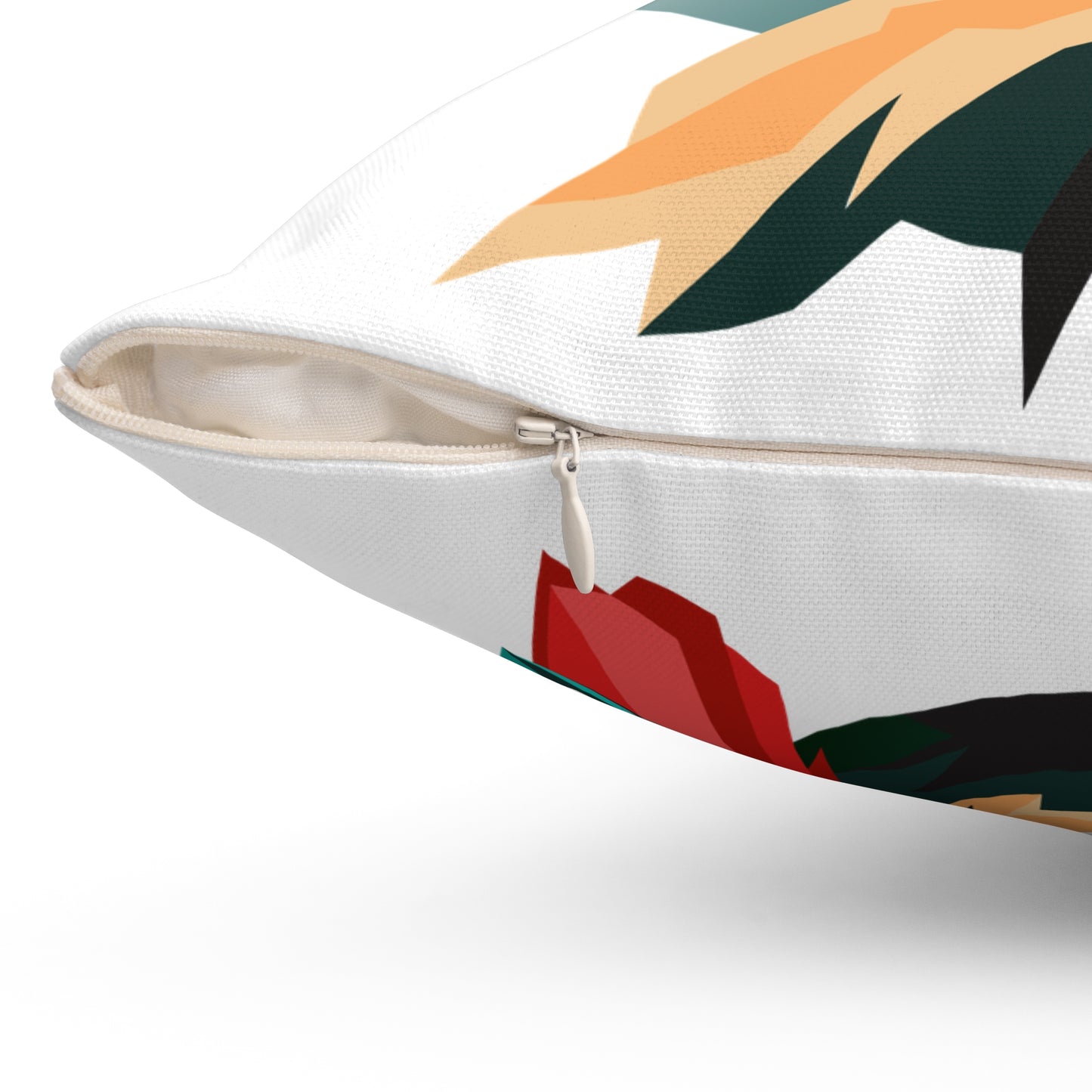 Tropical Parrot Decorative Pillow with Geometric Design