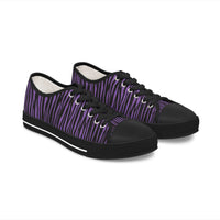 Purple Zebra Print Women's Low Top Sneakers - Stylish & Fun