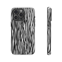 Tough Cases: Stylish Black and White Zebra Print Phone Case