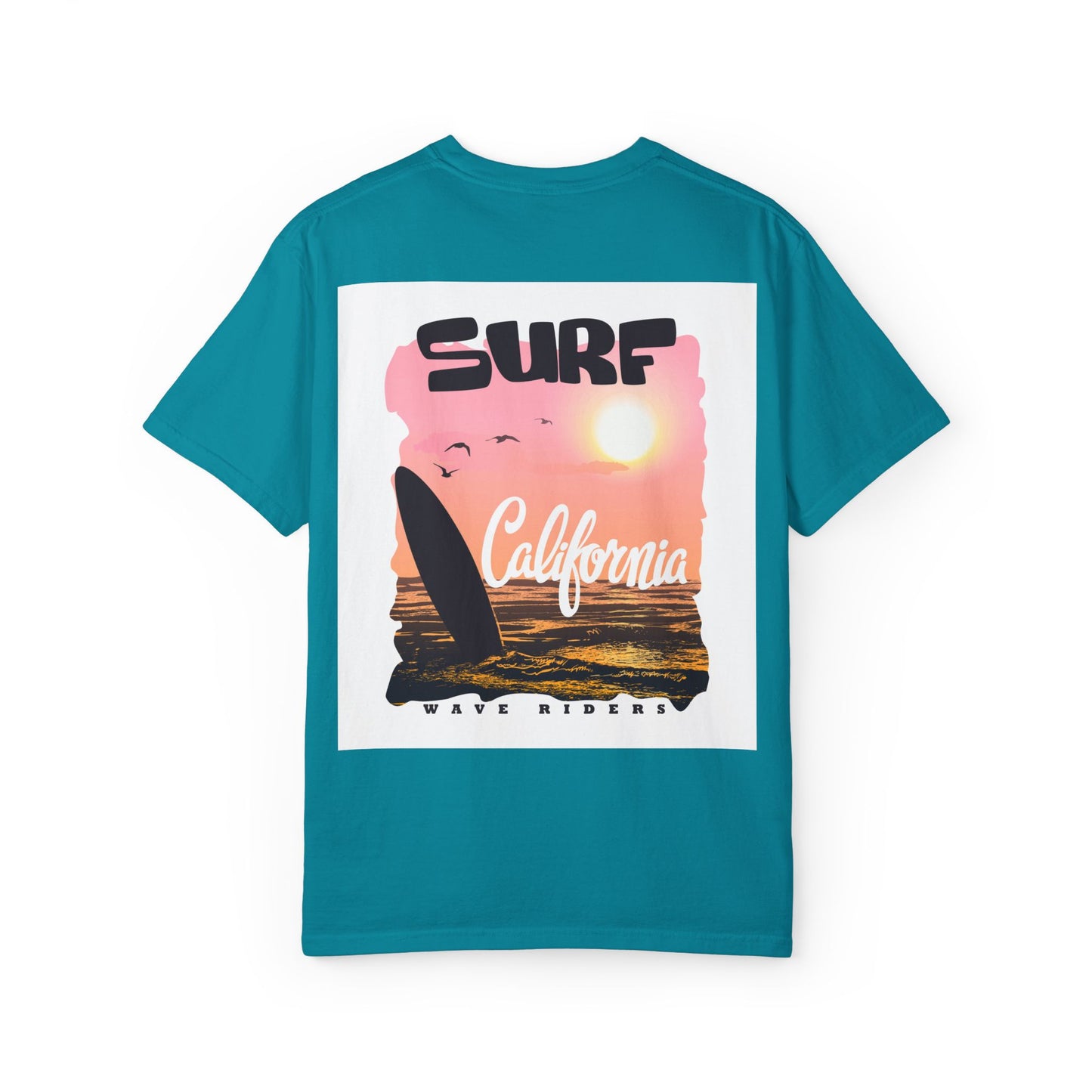 California Surf Graphic Tee - Unisex Garment-Dyed T-Shirt for Beach Lovers, Summer Vibes, Gift for Surfers, Casual Wear,