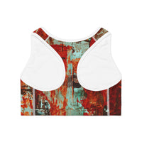 Vibrant Abstract Sports Bra for Fitness Enthusiasts