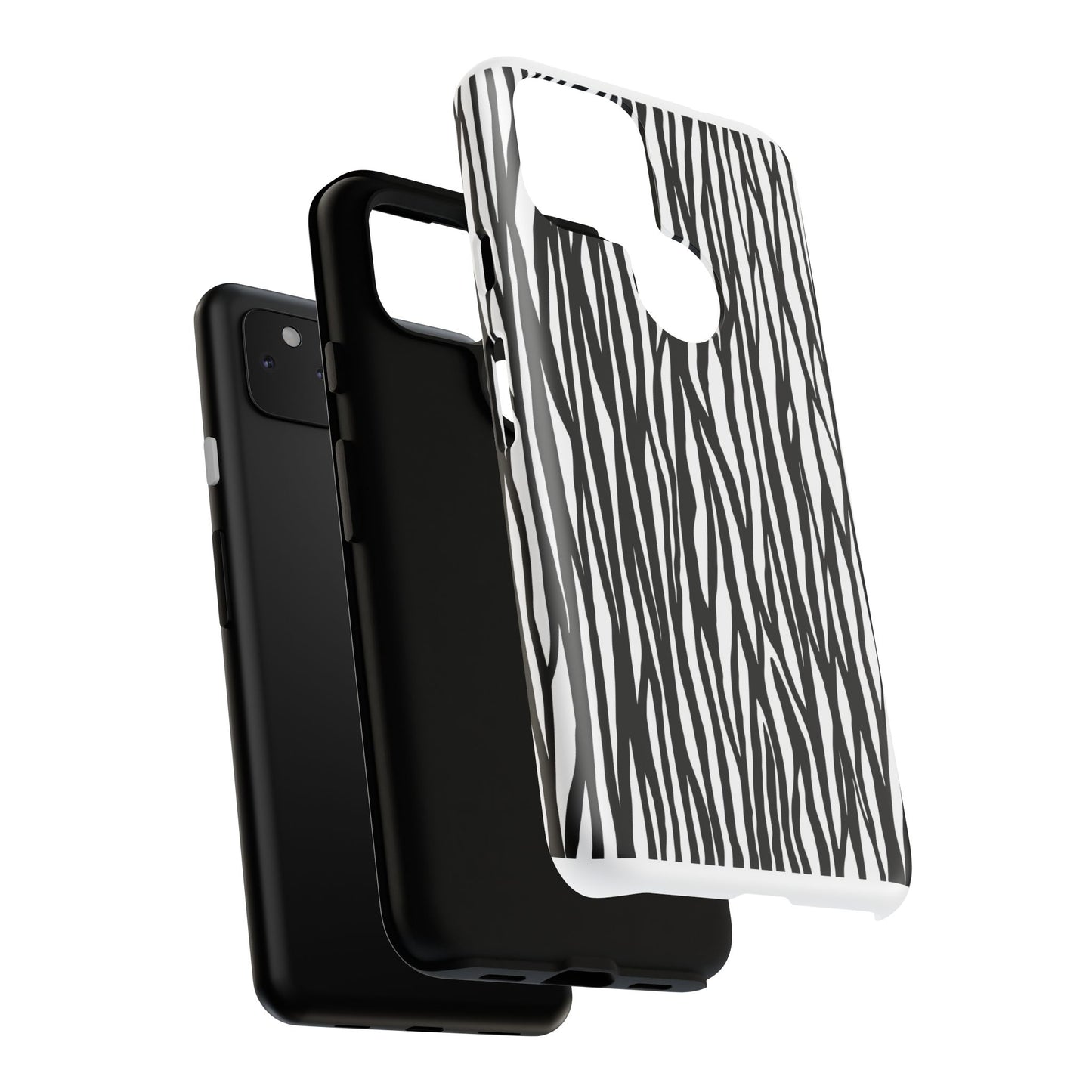 Tough Cases: Stylish Black and White Zebra Print Phone Case
