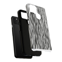 Tough Cases: Stylish Black and White Zebra Print Phone Case