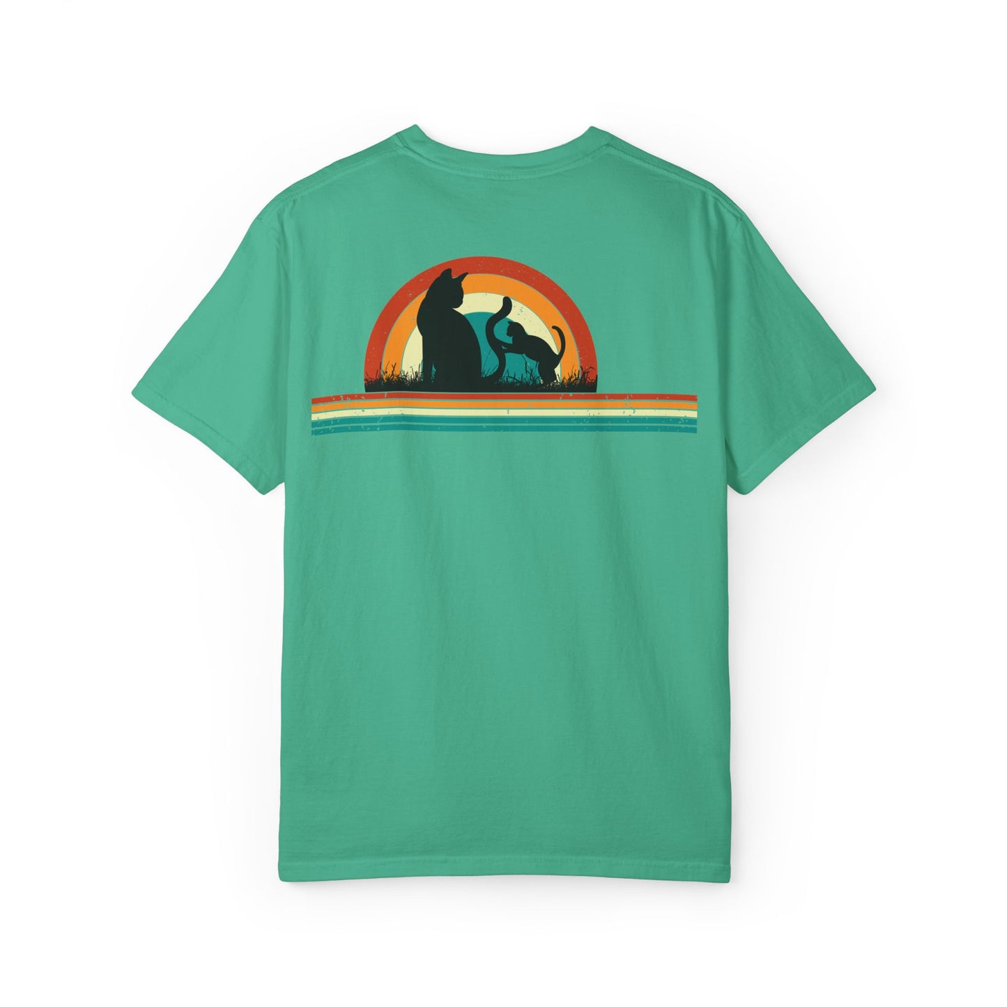 Unisex Cat & Dog Sunset Graphic T-Shirt - Casual Animal Lover Tee