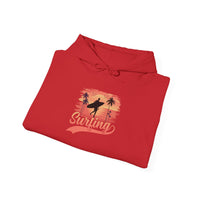 Surfing Vibes Hooded Sweatshirt, Beachwear, Gift for Surfers, Summer Fashion, Casual Wear, Coastal Style