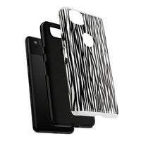 Tough Cases: Stylish Black and White Zebra Print Phone Case