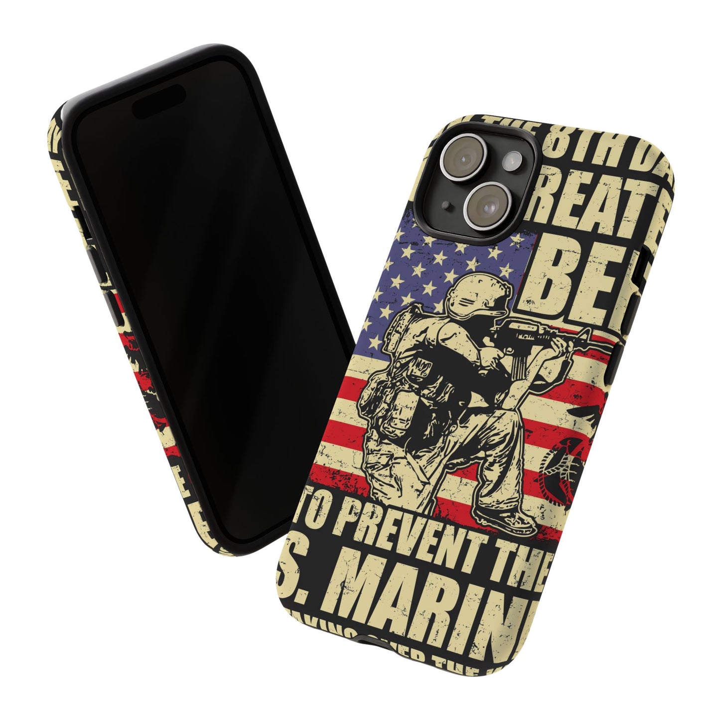 Military-Themed Phone Case - 'God Created Beer' Design
