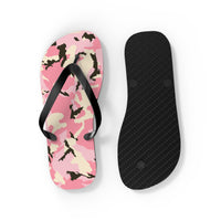 Stylish Pink Camo Flip Flops - Trendy Summer Footwear for Beach & Pool