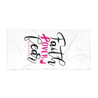 Inspirational Beach Towel - Faith Over Fear, Summer Gift, Poolside Essential, Beach Accessory, Cancer Awareness
