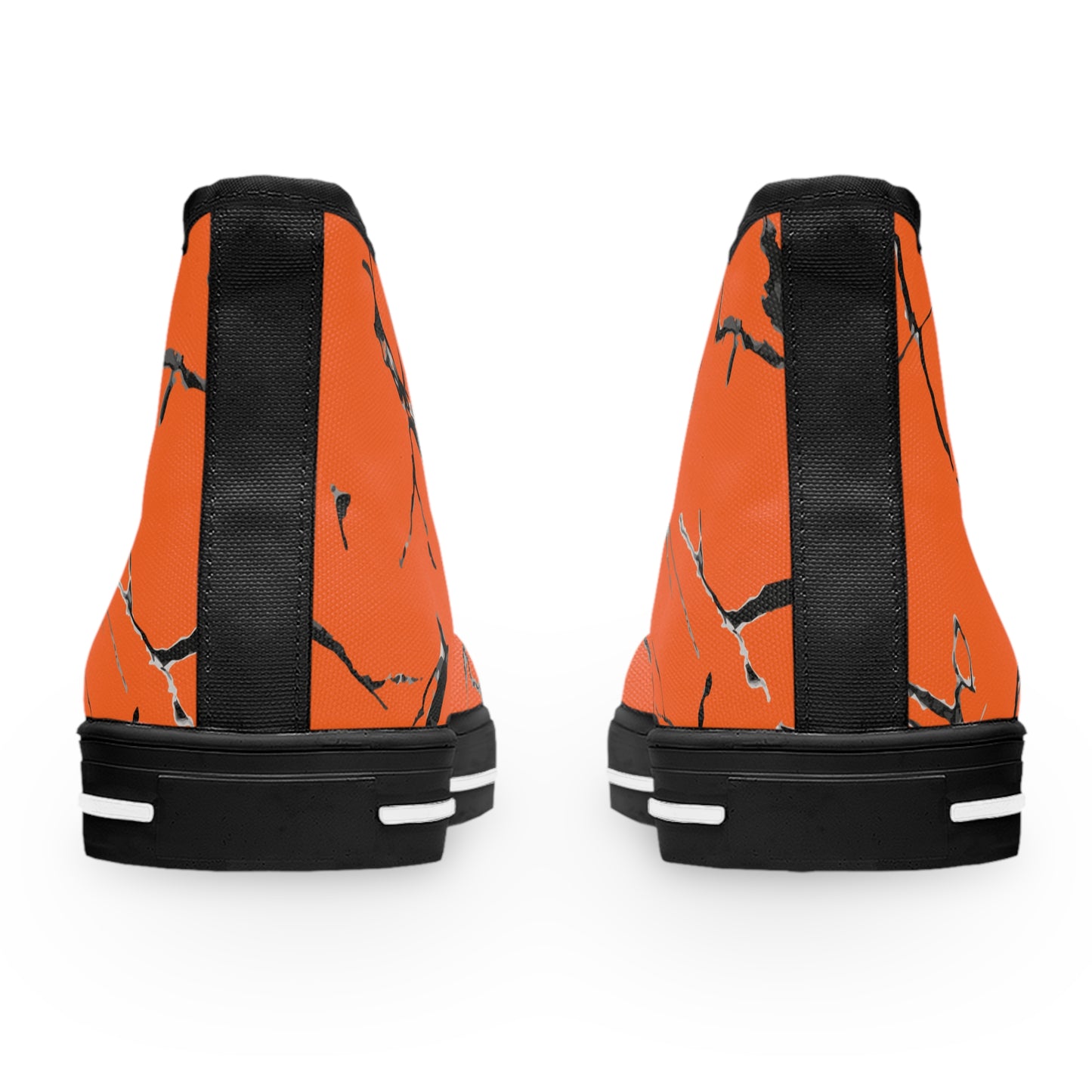 Stylish Orange Marble Women's High Top Sneakers