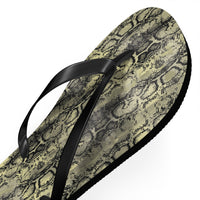 Snakeskin Flip Flops - Trendy Summer Footwear for Beach Days