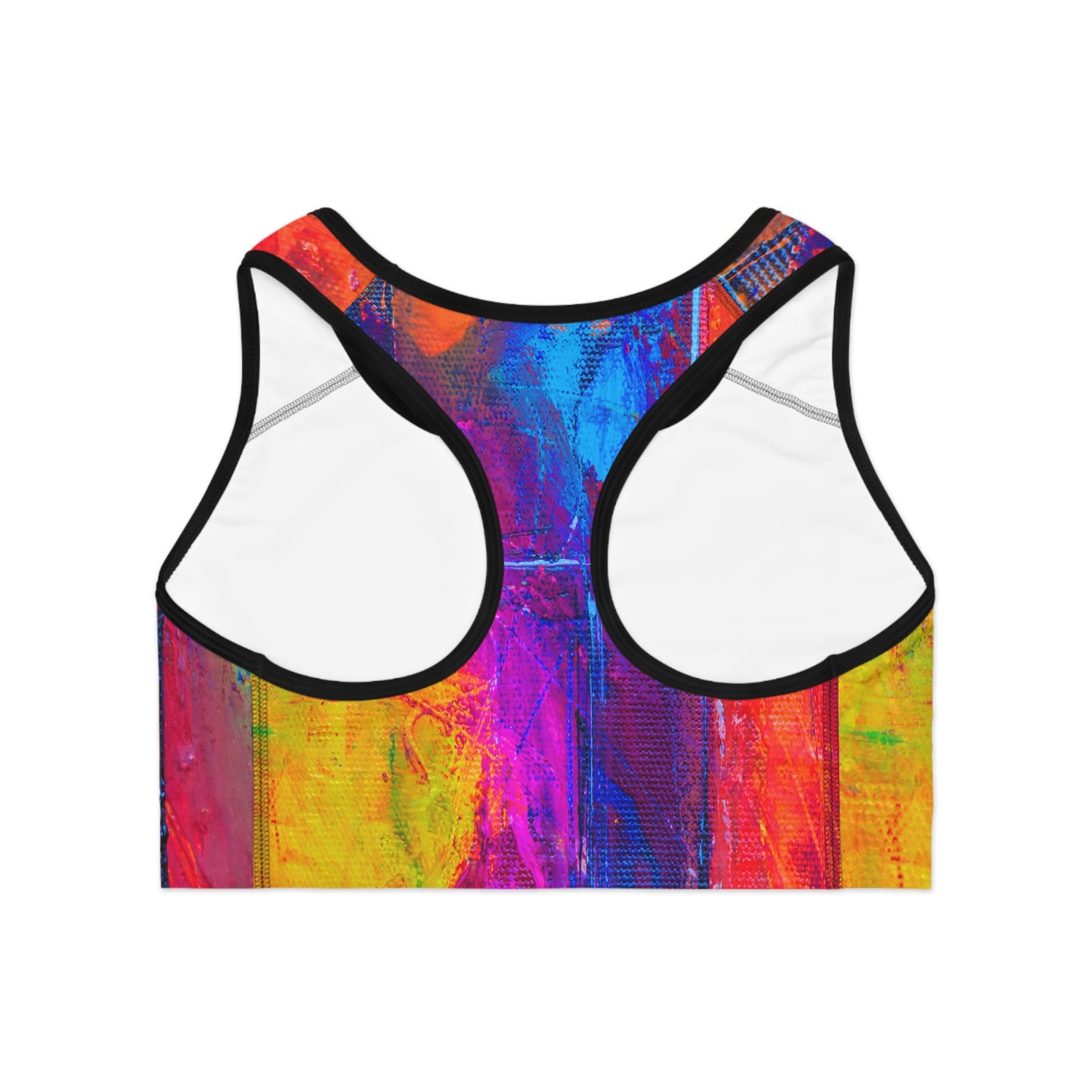 Vibrant Abstract Sports Bra for Active Lifestyle