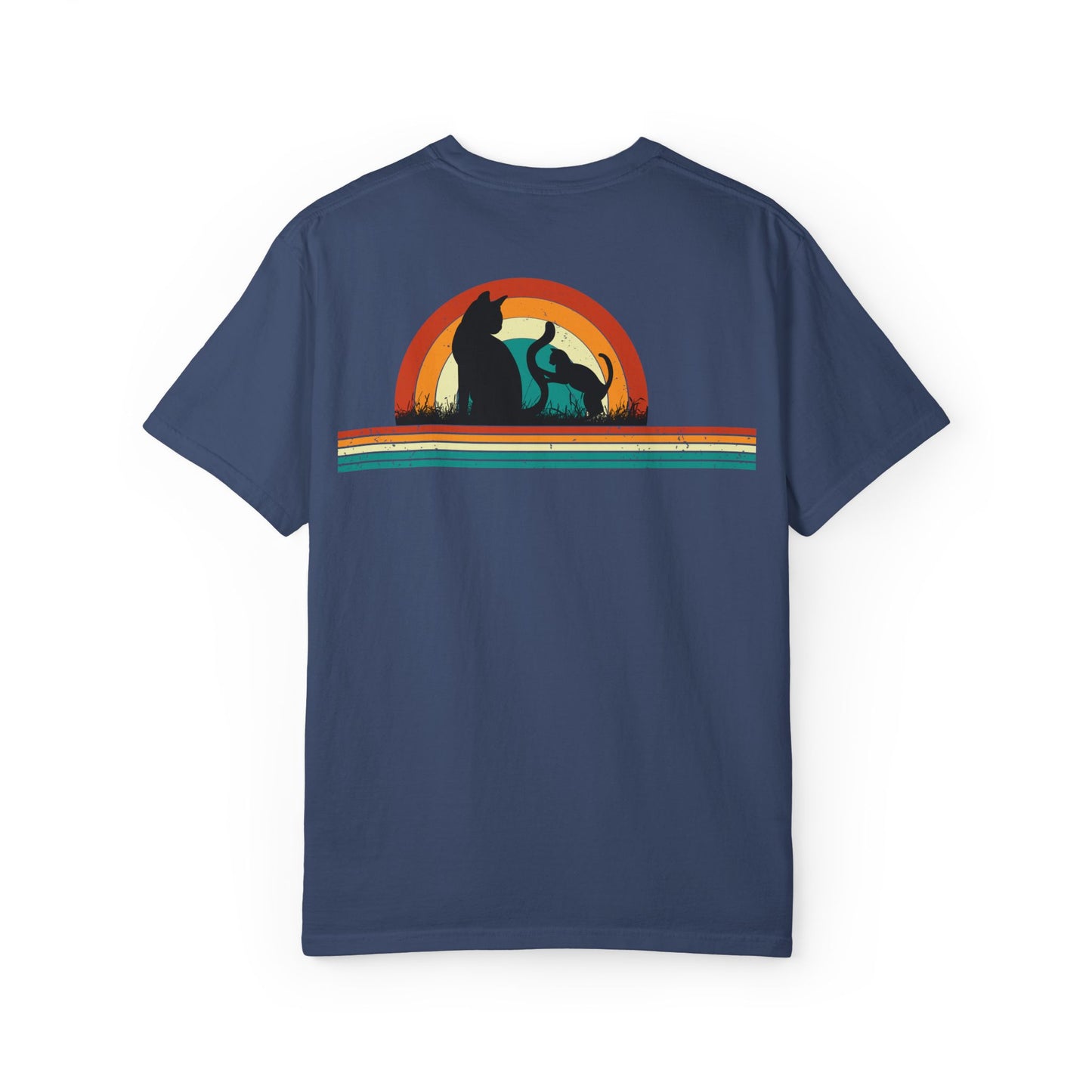Unisex Cat & Dog Sunset Graphic T-Shirt - Casual Animal Lover Tee