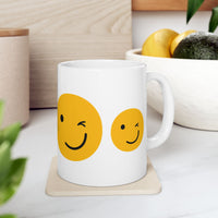 Cheerful Smiley Face Ceramic Mug - 11oz & 15oz Options