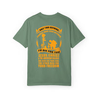 Patriotic Garment-Dyed T-shirt, Unisex Freedom Tee, Veteran Tribute Shirt, Casual Everyday Wear, Gift for Patriots