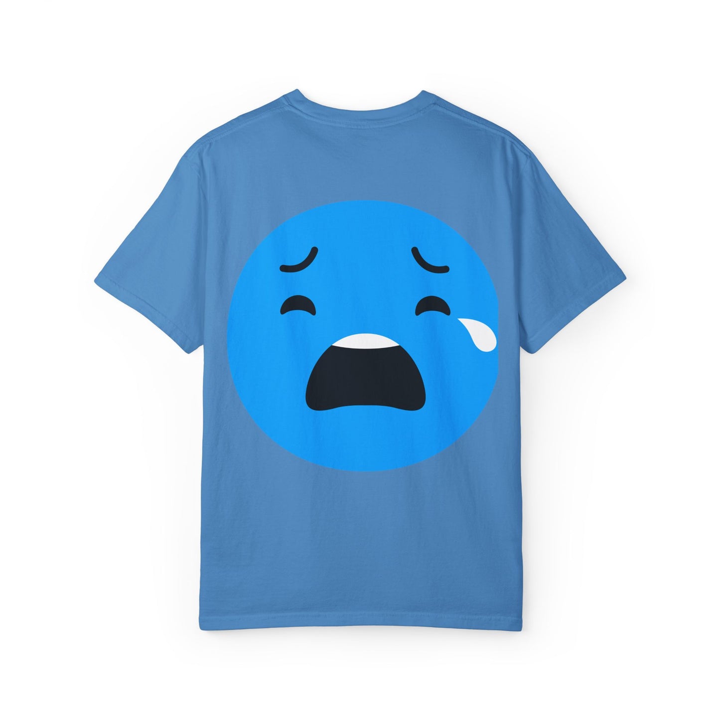 Unisex Garment-Dyed T-Shirt with Sad Emoji Design