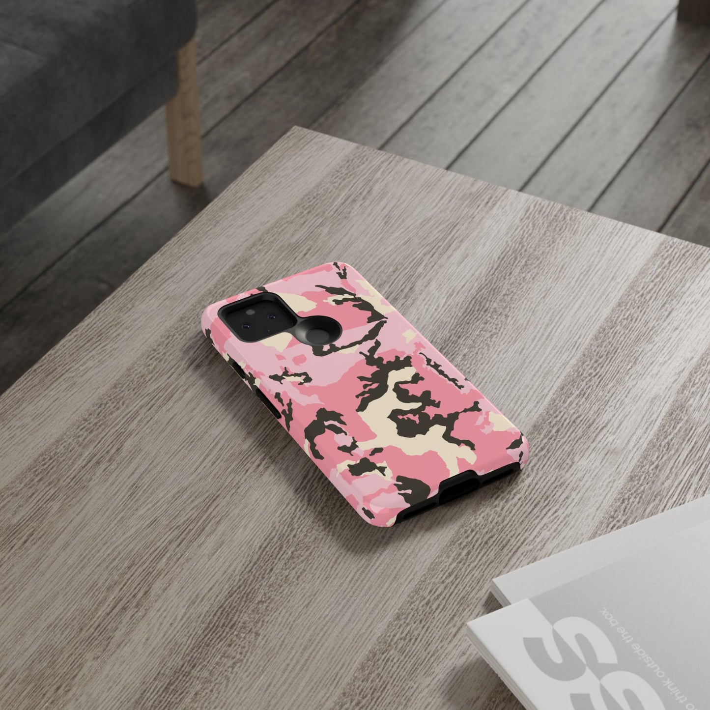 Stylish Tough Phone Case – Pink Camo Design for Bold Protection  Make a statement while keeping your phone safe with this eye-catching pink camouflage case that blends fashion with durability.