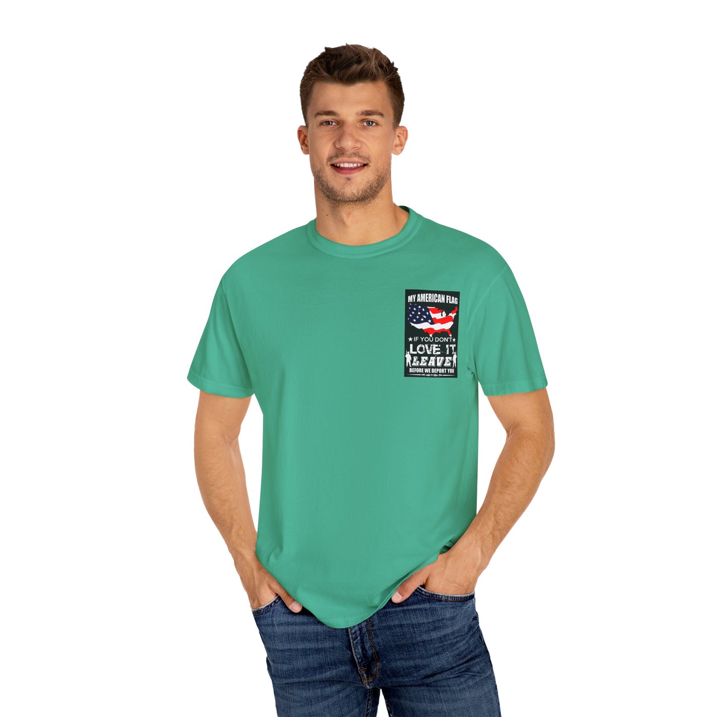 American Flag T-shirt, Patriotic Tee for July 4th, Veterans Support Shirt, Independence Day Top, USA Flag Apparel
