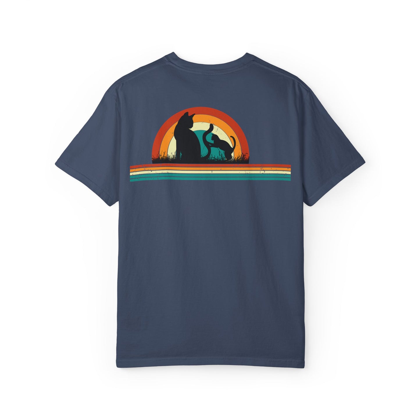 Unisex Cat & Dog Sunset Graphic T-Shirt - Casual Animal Lover Tee