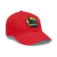 Cats and Sunset Dad Hat - Vintage Leather Patch Cap