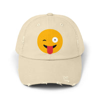 Funny Emoji Distressed Cap for Casual Wear