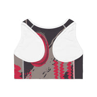 Abstract Wave Sports Bra - Stylish Activewear for Fitness Enthusiasts