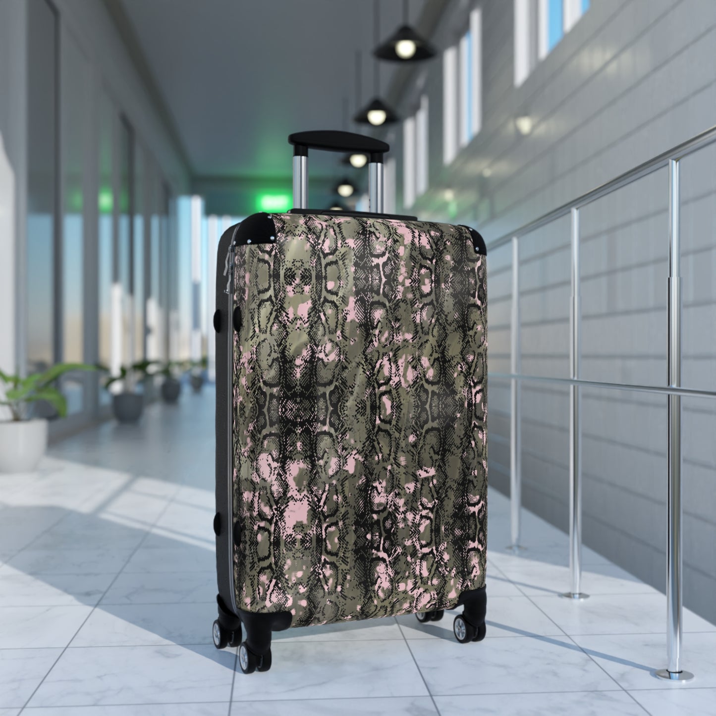 Stylish Snakeskin Suitcase for Travel Enthusiasts