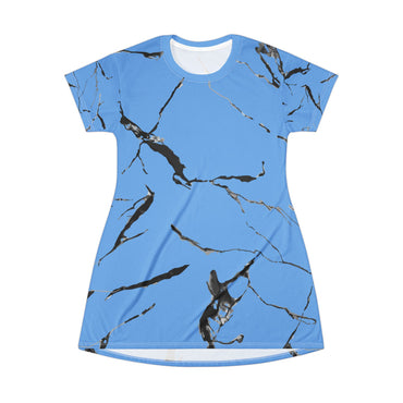 Chic Marble Print T-Shirt Dress, Casual Summer Dress, Everyday Wear, Vacation Outfit, Trendy Lounge Dress, Unique Gift