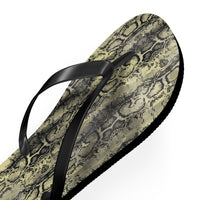 Snakeskin Flip Flops - Trendy Summer Footwear for Beach Days