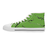 Stylish Green High Top Sneakers with Abstract Design
